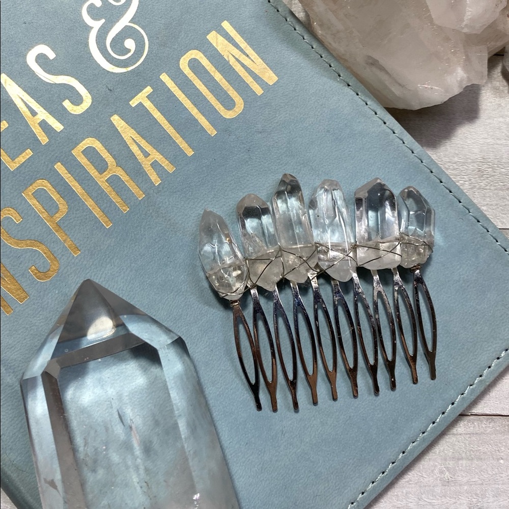 Polished Clear Quartz Crystal Comb